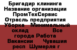 Бригадир клининга › Название организации ­ ПромТехСервис › Отрасль предприятия ­ Уборка › Минимальный оклад ­ 30 000 - Все города Работа » Вакансии   . Чувашия респ.,Шумерля г.